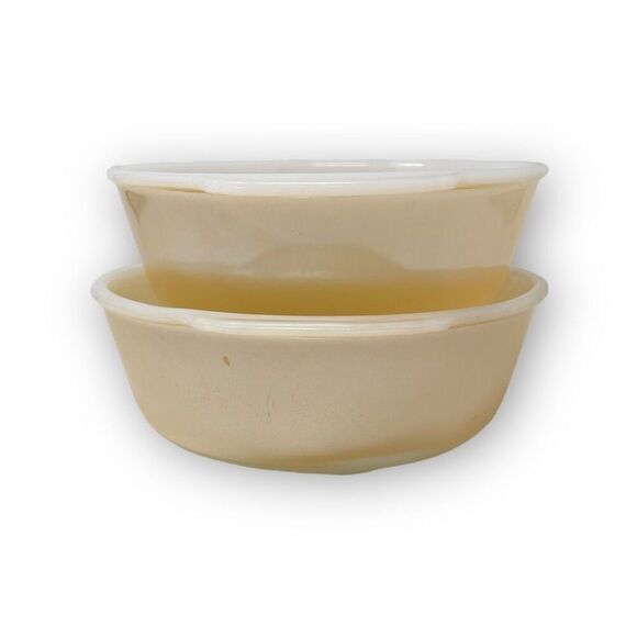 Vintage Fire King Peach Luster Casserole Dish Lot of 2 1.5 & 2 Qt Anchor Hocking - Picture 2 of 10